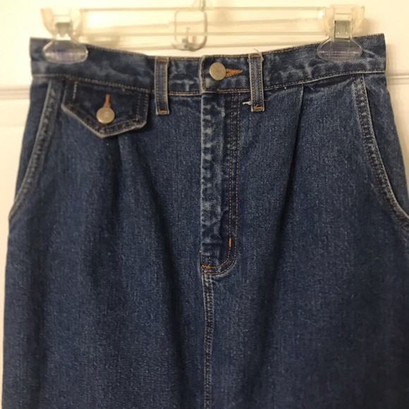 Vintage chic trendy long Jean skirt - Picture 3 of 3